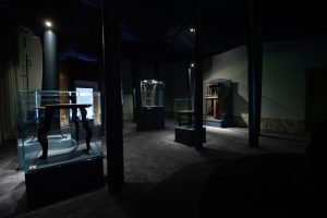 Materia Ercolano. Sala del bosco. Esposto materiale in legno inedito che non bruciò