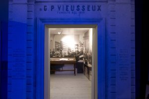 Portale e gigantografie per la ricostruzione della vecchia sede del Gabinetto Vieusseux di Firenze